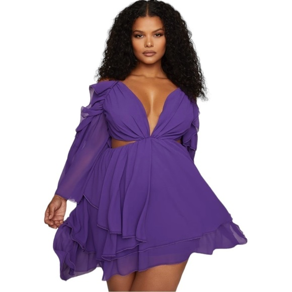 Fashion to Figure Jasmin Cold Shoulder Cutout Mini Dress Leslie Sidora Size 3 - Picture 1 of 7